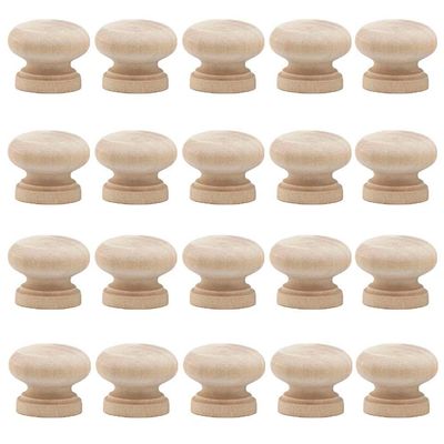 Wooden Handles,Wooden knobs for Drawers 20pcs 34mm Round Shape Natural Wooden Cabinet Knobs Drawer Cupboard Wardrobe Door Hardware Pull Handle Knobs, Including Mounting Screws (Color : Diameter:34mm