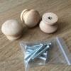 Wooden Handles,Wooden knobs for Drawers 20pcs 34mm Round Shape Natural Wooden Cabinet Knobs Drawer Cupboard Wardrobe Door Hardware Pull Handle Knobs, Including Mounting Screws (Color : Diameter:34mm view 4