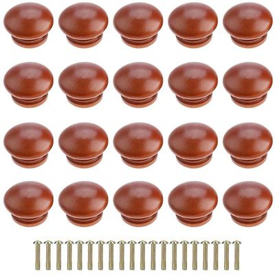Wooden handles,wooden knobs for drawers 20pcs Door Knobs Round Wooden Cabinet Furniture Drawer Knobs Pulls Handles-Chest of Drawer Knobs Mushroom Shape-34mm Diameter,25mm Overall Height,Black ( Color