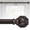 WIN4ALL Bronze Heavy Duty Curtain Rods for Windows 72 to 144 inch, 1 Inch Long Adjustable Decorative Curtain Rods For Bedroom, Living Room (Bronze,16"-150) view 1