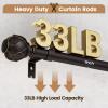 WIN4ALL Bronze Heavy Duty Curtain Rods for Windows 72 to 144 inch, 1 Inch Long Adjustable Decorative Curtain Rods For Bedroom, Living Room (Bronze,16"-150) view 4