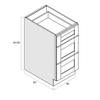 CozyHommie Shaker Style RTA Base Cabinet with 3 Drawers, Solid Wood Frame, Standalone or Modular Design for Kitchen, Bathroom, or Office Storage (Grey, 18" Width x 24" Depth x 34-1/2" Height) view 3
