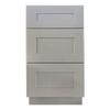 CozyHommie Shaker Style RTA Base Cabinet with 3 Drawers, Solid Wood Frame, Standalone or Modular Design for Kitchen, Bathroom, or Office Storage (Grey, 18" Width x 24" Depth x 34-1/2" Height) view 4