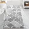 DEXDE Shaggy Bath Rug Runner 24x60 Inches - Checkered Non-Slip Absorbent Machine Washable Long Bathroom Rugs Quick Dry Carpet for Tub Shower, Home Decor Accessories, Gray view 3