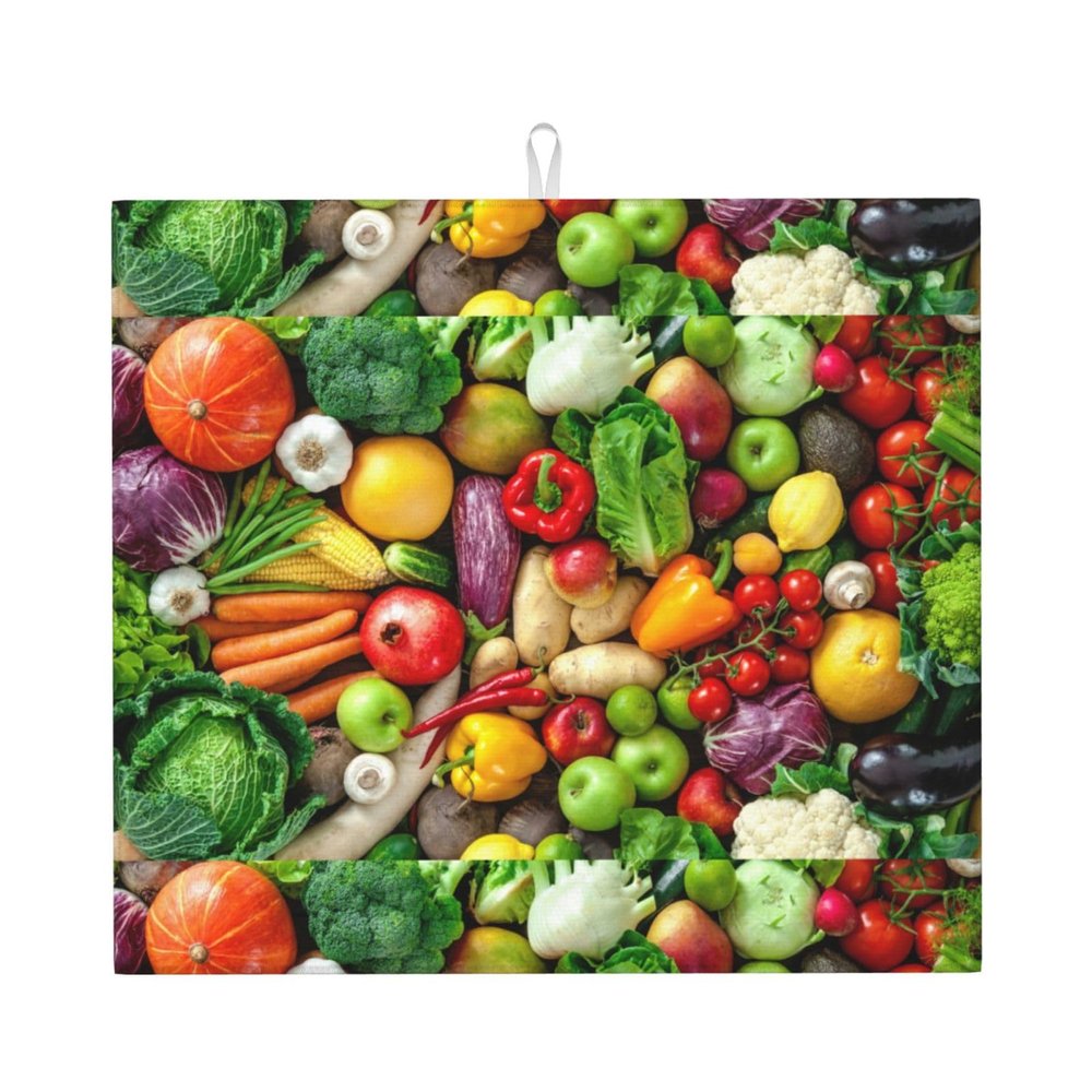 Fresh Fruits And Vegetables Kitchen Counter Ultra-Fine Fiber Cleaning And Drying Mat For Efficient Kitchen Cleanliness
