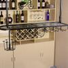 Wine Rack Mounted On A Glass Stand for Stemware with Stemmed Glass for Up to 3 Wine Bottles and 9 Glasses with Creative Decoration 80 * 25 Cm view 3