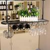 Wine Rack Mounted On A Glass Stand for Stemware with Stemmed Glass for Up to 3 Wine Bottles and 9 Glasses with Creative Decoration 80 * 25 Cm view 4