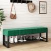 Velvet Bench with Storage Shoe Rack, End of Bed Bench with Metal Frame, Upholstered Shoe Rack Bench for Bedroom Living Room Entryway Hallway view 4
