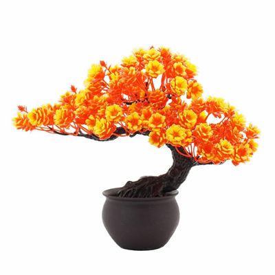 Artificial Jasmine Flower, Outdoor UV Resistant No Fade Artificial Plants, Fake Small Wild Flowers for Bedroom, Living Room, Office, Hotel & Coffee Shop,Sunset Red
