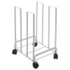 XLIHAWY Carton Storage Cart, Metal Carton Stand, Carton Organizer Rack with Wheels, Portable Movable Carton Shelf, Cartons Divider(White,11.8x9.8x16.9in/2set) view 1