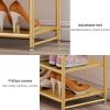 FUYAO 2-Tier Shoe Rack for Entryway - Shoe Bench with Long Seat and Metal Shelves - Upholstered Storage Bench for Living Room, Bedroom, Mudroom view 4