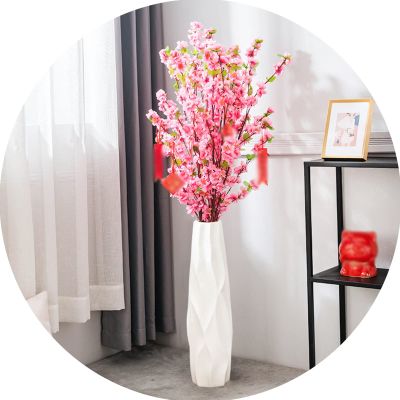 Vases Large Floor Vase,Orange Ceramic Vase,Decorative Tall Flower Holder for Living Room, Dried Flower Arrangement Ideal Gift (Color : Orange, Size : 45cm) (White 61cm)