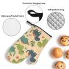 Oven Mitts and Pot Holders 4 pcs Set Heat Resistant Oven Mitt Cute Dinosaur Kitchen Oven Gloves with Lanyard Non-Slip Oven Glove for Cooking Oven Mittens for Microwave view 3