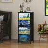 Welfuturer Narrow Dresser for Bedroom Slim 4 Drawer Dresser Vertical Storage Tower Unit for Living Room Hallway Kids Room Nursery Closet Sturdy Steel Frame Wooden Top Easy Pull Handle view 2