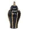 MAICOSY 15.00 Inch Elegant Black Ceramic Ginger Jar Vase with Gold Accents and Removable Lid - Timeless Home Decor view 1