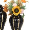 MAICOSY 15.00 Inch Elegant Black Ceramic Ginger Jar Vase with Gold Accents and Removable Lid - Timeless Home Decor view 2