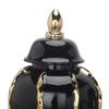 MAICOSY 15.00 Inch Elegant Black Ceramic Ginger Jar Vase with Gold Accents and Removable Lid - Timeless Home Decor view 3