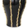 MAICOSY 15.00 Inch Elegant Black Ceramic Ginger Jar Vase with Gold Accents and Removable Lid - Timeless Home Decor view 4