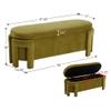 DM Furniture Modern Velvet Ottoman with Storage Entryway Bench for Living Room Comfy Upholstered End of Bed Bench with Safty Hinge for Bedroom/Living Room/Lounge/Corner, Olive view 2
