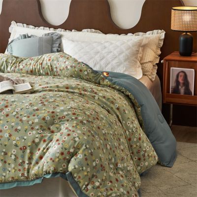 XHCTNN Simple Spring Quilt Patterns, Durable Comfortable Double Color Matching Comforter - Warm Breathable Not Easily Faded Knitted Cotton Soy Fiber Quilt Core(G,150 * 200cm/3.0kg)