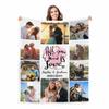 casecoco Customized Photo Blanket Personalized 10 Photos Collage Blankets with Text Custom Fleece Throw Blankets for Birthday Valentine Wedding for Wife Husband Couples view 1