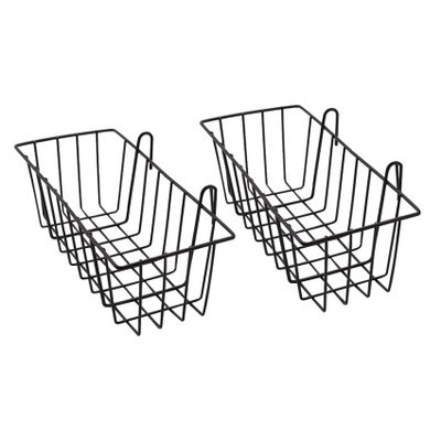 ALOEU 2 Pack Wall Grid Panel Hanging Wire Basket,Grid Wall Storage Basket,Wall Mount Baskets Display Shelves for Kitchen,Home