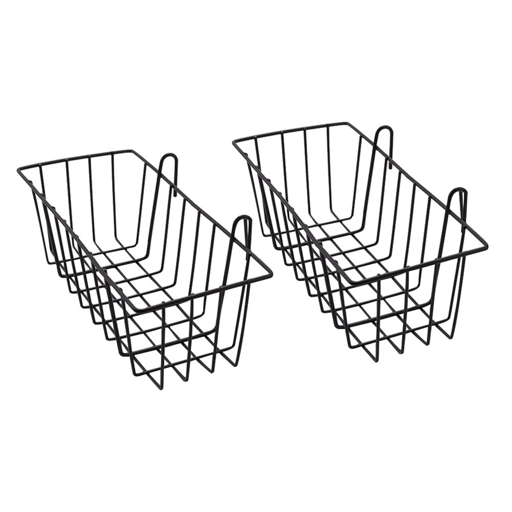 ALOEU 2 Pack Wall Grid Panel Hanging Wire Basket,Grid Wall Storage Basket,Wall Mount Baskets Display Shelves for Kitchen,Home