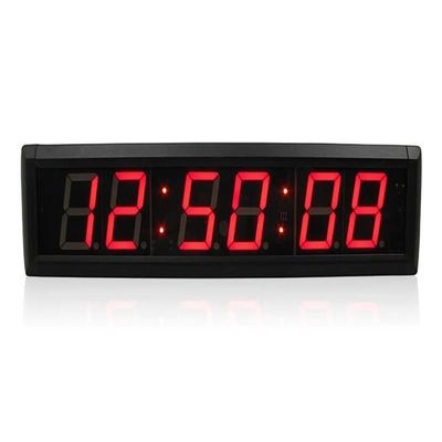 BUTXET 2.3 Inches Countdown/Countup Clock, 6 Digitals LED Digital Wall Clock, 12/24H, Stopwatch, Indoor Clock, Remote Control