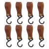LT Easiyl 8 Pcs PU Leather S-Shape Plastic Hooks for Outdoor Camping Hanging Pots Pans Utensils for Coat Towel Kitchen Bathroom Hooks Brown view 1