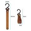 LT Easiyl 8 Pcs PU Leather S-Shape Plastic Hooks for Outdoor Camping Hanging Pots Pans Utensils for Coat Towel Kitchen Bathroom Hooks Brown view 3