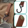 LT Easiyl 8 Pcs PU Leather S-Shape Plastic Hooks for Outdoor Camping Hanging Pots Pans Utensils for Coat Towel Kitchen Bathroom Hooks Brown view 4