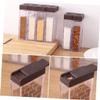 Ciieeo 6pack Transparent Seasoning Box Set with Tray Dual-outlet Lid for Easy Dispensing for Organizing Kitchen Condiments and Spices view 4