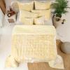 Treen Art Custard Yellow Velvet Duvet Cover Set Super King Plus Size 3 Pieces, 1 Duvet Cover 120 x 98 inches with Zipper Closure with 2 Pillow Cases, Bedding Set, Comforter Not Included view 1
