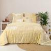 Treen Art Custard Yellow Velvet Duvet Cover Set Super King Plus Size 3 Pieces, 1 Duvet Cover 120 x 98 inches with Zipper Closure with 2 Pillow Cases, Bedding Set, Comforter Not Included view 2