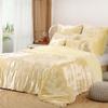 Treen Art Custard Yellow Velvet Duvet Cover Set Super King Plus Size 3 Pieces, 1 Duvet Cover 120 x 98 inches with Zipper Closure with 2 Pillow Cases, Bedding Set, Comforter Not Included view 4
