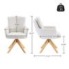 Art Leon Desk Chair No Wheels - Mid Century Modern Office Chair, Fabric Upholstered Desk Chair Swivel Accent Chair with Oak Wood Legs for Living Room Home Office, Off White Gray view 2