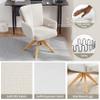 Art Leon Desk Chair No Wheels - Mid Century Modern Office Chair, Fabric Upholstered Desk Chair Swivel Accent Chair with Oak Wood Legs for Living Room Home Office, Off White Gray view 4