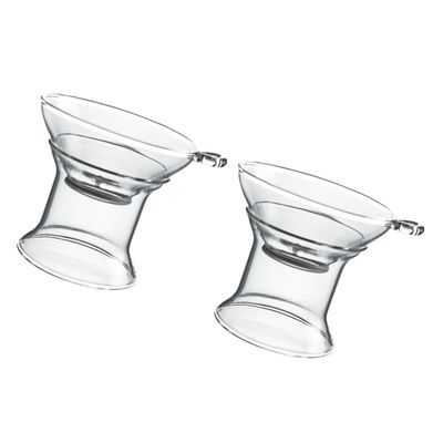 Ciieeo 2sets Reusable Tea Infuser Set Borosilicate Glass Tea Accessories Fine Mesh Filters for Loose Heat-resistant and Design for Home Use