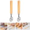 2pcs Cookie Cutting Tool Kitchen Gadget Noodle Lattice Roller Cutter Noodle Lattice Cutter Pastry Lattice Wheel Pizza Lattice Roller Cutter Dough Cutter Baking Roller Dough Rollers view 3