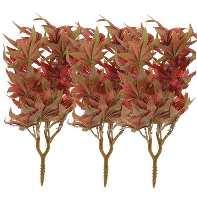 LIFKOME 3pcs Artificial Fall Maple Leaves Branches for Thanksgiving Decor Autumn Centerpieces for Home Kitchen and Party Arrangements Leaves for Floral Arrangements