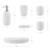 Bathroom Soap Dispenser 7-Piece Natural Sandstone Bathroom Vanity Accessories Set Household Hotel Bathroom Soap Liquid and Lotion Dispenser Set,Stylish Triangle Texture,Decorations and Gifts Lotion Di view 2