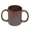 2activelife- Double Grip Ceramic Mug: BPA-Free Dual Handle Design for Secure Hold, 11.83 US Fl. Oz. (350 Ml), Brown Color, Microwave Safe Drinking (Brown) view 1