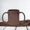 2activelife- Double Grip Ceramic Mug: BPA-Free Dual Handle Design for Secure Hold, 11.83 US Fl. Oz. (350 Ml), Brown Color, Microwave Safe Drinking (Brown) view 3