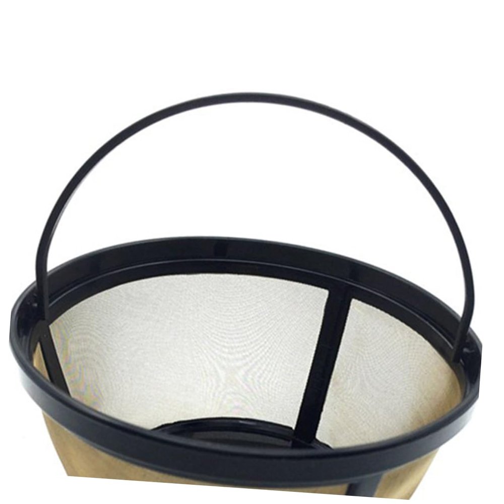 Ciieeo 2pcs Shape Reusable Coffee Filter Golden Mesh Basket Easy to Clean Dishwasher Safe for Coffee Makers High Permeability for Flavorful Brews