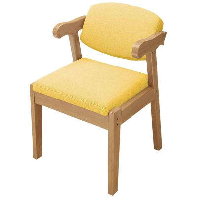 Ergonomic Solid Wood Chair Home Living Room Chair Lightweight and Comfortable Recliner Study Chair Computer Chair Comfortable Cushion Sitting for a Long time not Tired Chair (Color : Yellow, Size :