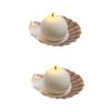 Holibanna 2sets Decorative Shell-Shaped Candle Holders Candles Ornaments for Weddings Parties Romantic Decor Chic Candlestick Design for Memorable view 1