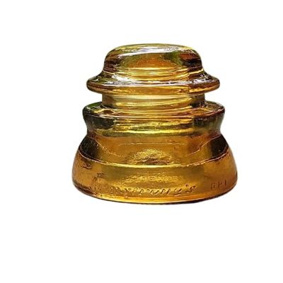 Antique Glass Insulators from Old Electric Power Lines - Skillfully Colorized & Refurbished 100-Year-Old Railroad Glass Insulators, Stained with Clear Coat, Unique Decoration Ships Fast (Orange)
