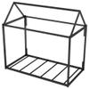 Aiuyesuo Twin Size House Bed with Roof, Metal Floor Height Platform Bed Frame with Slats for Kids Teens Boys Girls, Easy Assembly (Black-AB81) view 4