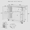LUMISOL Kitchen Island with Drop Leaf Countertop, Rolling Kitchen Cart with Internal Storage Rack, 3 Tier Pull Out Cabinet Organizer and 1 Drawer, Kitchen Storage Cart with Spice Rack, White view 3