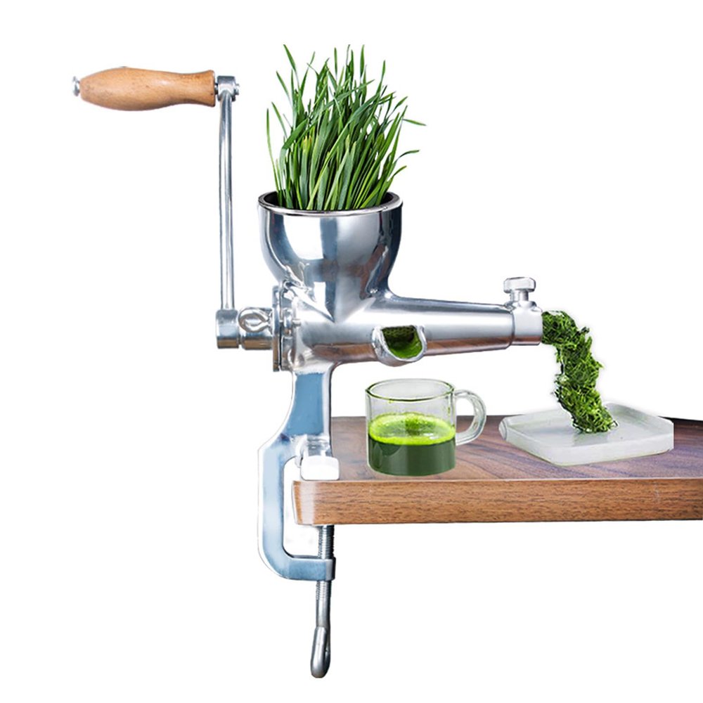 Asixxsix Manual Wheatgrass Juicer, Stainless Steel Manual Juicer Fruit Vegetables Squeezer Tabletop Clamp Manual Juicer Extractor for Ginger Celery Grape, Wheatgrass Grinder
